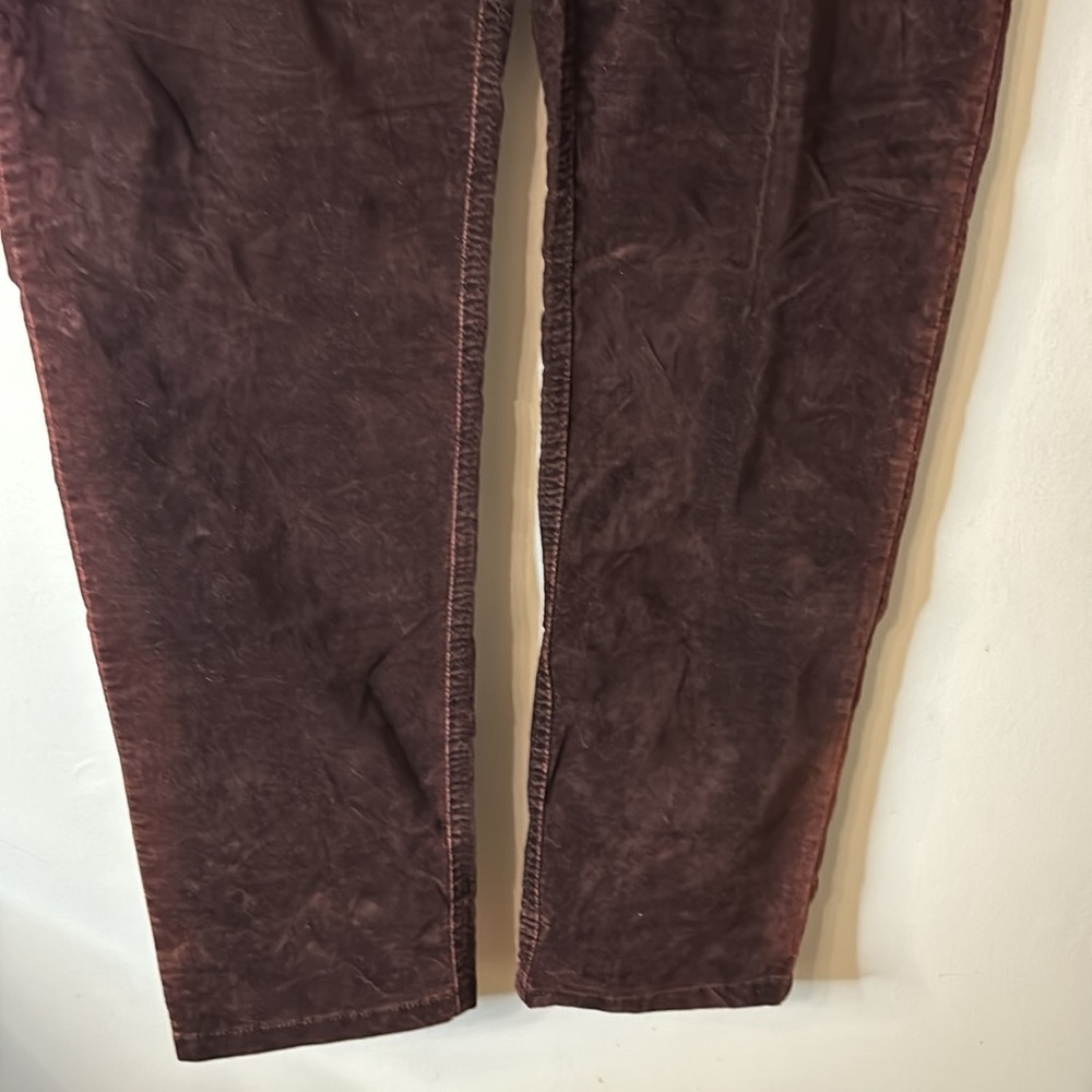 Zerres Burgundy Velvet Jeans Size US16 Stretch High Waist Straight Leg - Picture 4 of 15